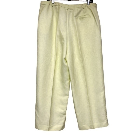 90s Emma James By 
Liz Claiborne Linen Pants High Rise Chartreuse Green Size 16P - Picture 13 of 16